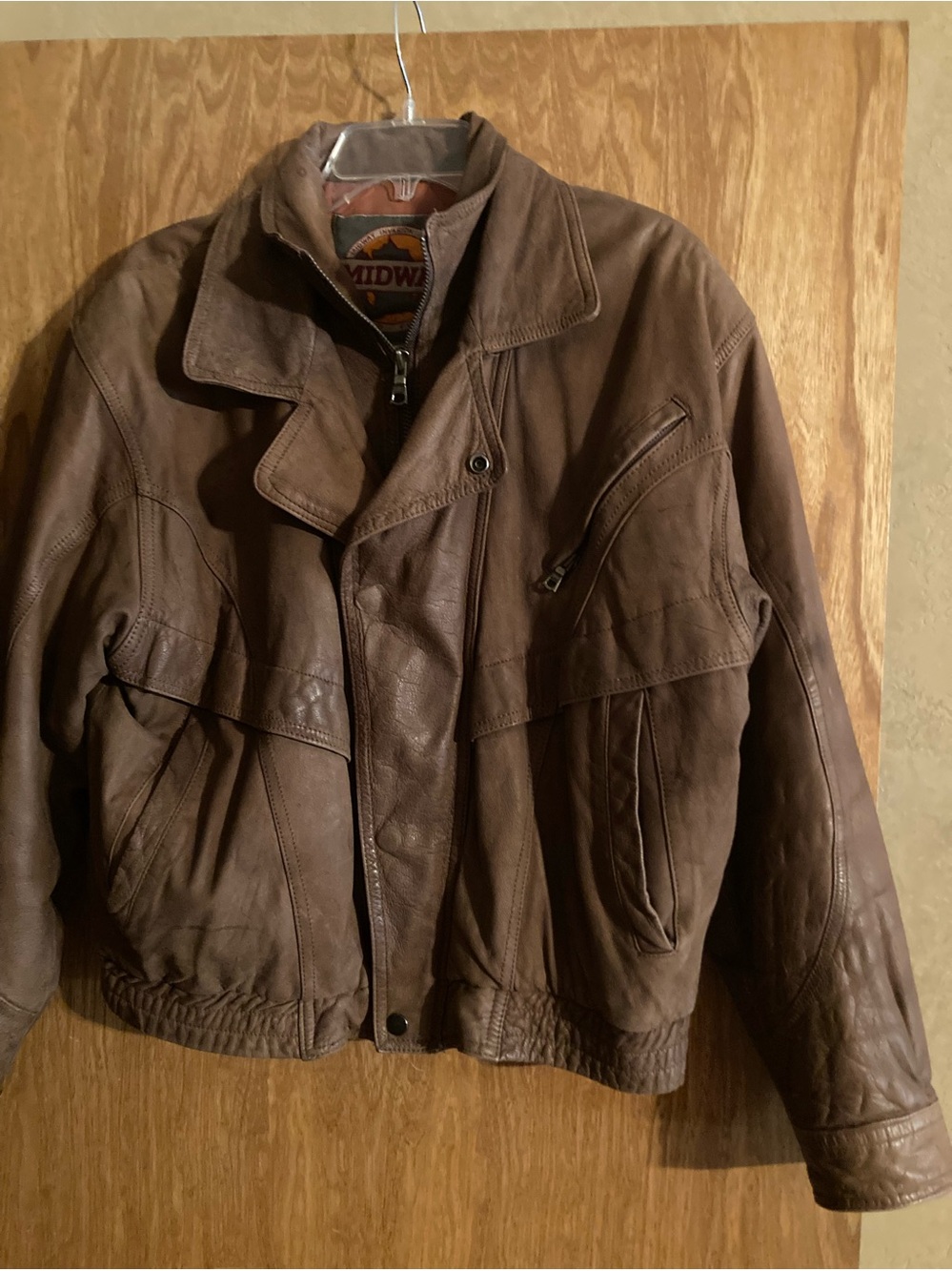 Midway invasion force, vintage leather bomber jacket